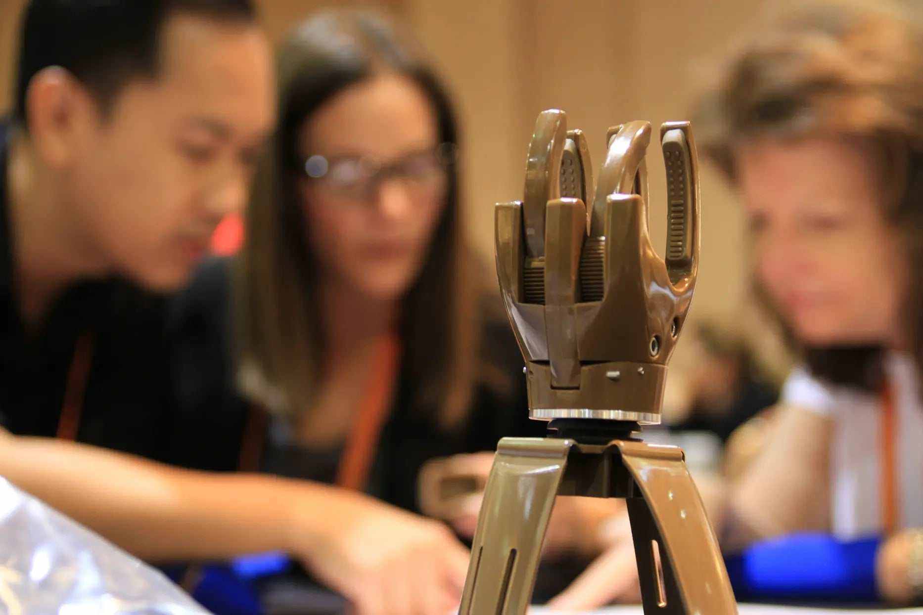 Purpose-driven Build-a-Hand team building group creating prosthetic hands
