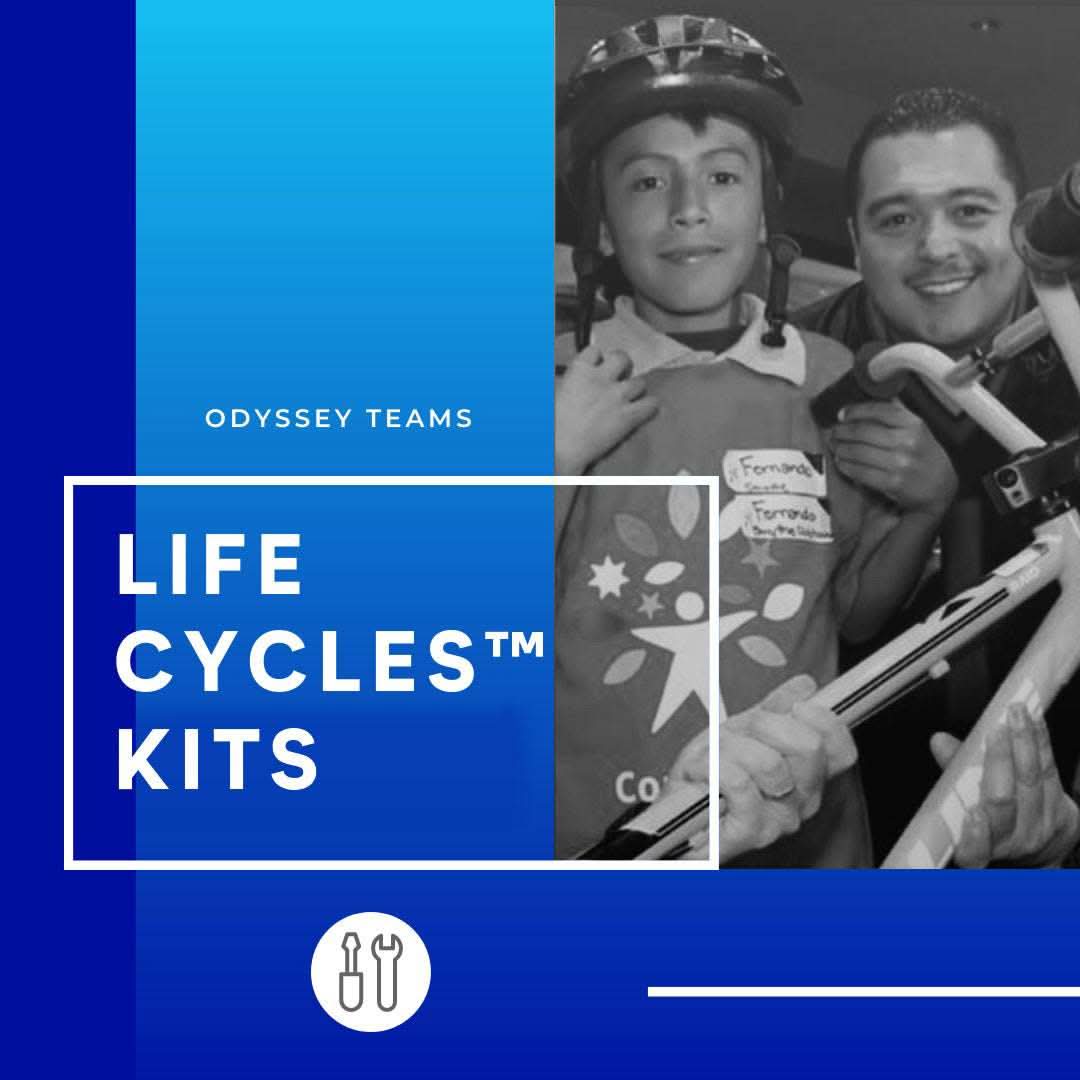 Life Cycles™ Team Building Kit with BMX bike, helmet, lock, and assembly tools for group events